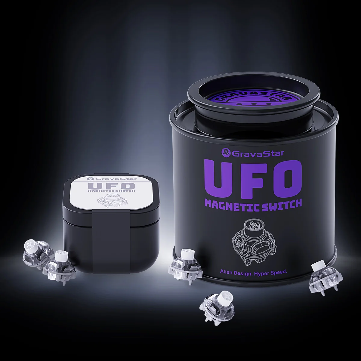 GravaStar UFO Magnetschalter – Hall-Effekt Gaming-Switches für V-Serie-Lila/Silber - Image 15